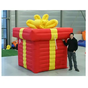 Christmas decorative inflatable present box/giant inflatable gift box advertising