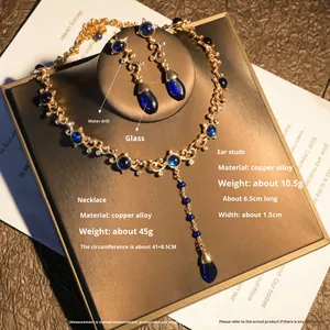 Di fascia alta in lega ZOAO G1090 Klein Blue vite Micro inserto lungo ciondolo collana donna 2025 nuovi gioielli retrò all'ingrosso - Product Image 2