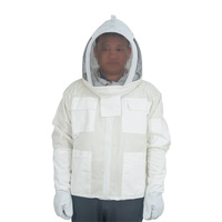 Premium Baumwoll-Schutzanzug für Imker Belüftete Jacke mit Rundhaube Schleier Reißverschluss für Anfänger und Gewerbliche Imker