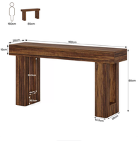 Console en bois de pin massif de style rétro américain pour hall d'entrée, décoration simple, moderne et de luxe léger pour hôtel et gîte