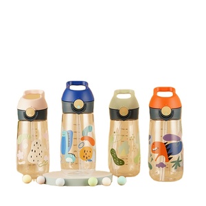 Tritan 500ml portátil lindo Bpa libre niños bebida escuela botella <span class=keywords><strong>de</strong></span> agua <span class=keywords><strong>de</strong></span> plástico con pajita imagen <span class=keywords><strong>de</strong></span> dibujos animados - Product Image 2
