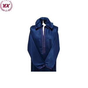 Robe à capuche de luxe style marocain pour hommes, Kaftan bleu foncé - Product Image 5