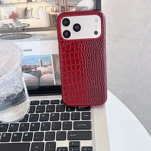 Coque de protection rigide antichoc effet crocodile en cuir synthétique verni brillant pour iPhone 17 16 Pro Max - Product Image 5