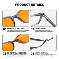 Gafas de Sol Cuadradas Grandes de Moda Sunray, Montura Ligera TR90, Lentes de PC Naranjas, Alivio de la Fatiga Ocular, OEM Unisex, Venta al por Mayor, Anti Luz Azul para Adultos