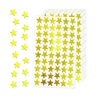 1.5 Large Holographic Gold Star Stickers for Kids Reward, 500 Pcs Foil Star Metallic Stickers Roll for Behavior Chart, Student Planner and School