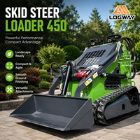 Livraison Gratuite Chargeuse Compacte sur Chenilles LOGWAY avec Godet de 0,15 m³ et Propulsion Hydraulique pour la Construction Agricole