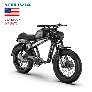 USA Warehouse 750w 48v Motor Fat Tire Full Suspension Electric Mountain Dirt Bike City Bicycle Electric Motorcycle