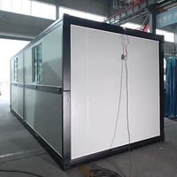 Structure en acier, maison préfabriquée moderne et écologique, conteneur pliable avec porte double vitrage, application pour bâtiment de bureaux