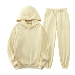 冬季女装100% 有机纯棉2件套女式连帽衫连帽衫套装 - Product Image 4