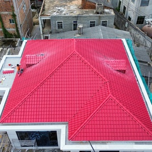 Tuile de toiture en résine synthétique PVC de style <span class=keywords><strong>espagnol</strong></span> moderne, plaque de toiture ondulée résistante aux UV pour la toiture d'appartements - Product Image 6