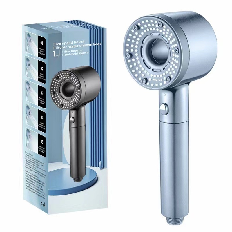 Powerful Large Water Output Bathroom Heater Filter Shower Head Cross-Border Supercharged Design Water Heater Sanitary Ware Suite