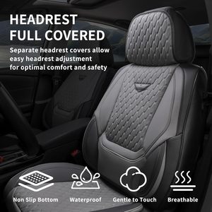 EKR 2026 Housse de siège <span class=keywords><strong>auto</strong></span> en cuir de luxe, protection de siège <span class=keywords><strong>auto</strong></span> universelle, housses de siège avant pour la plupart des voitures, berlines, SUV - Product Image 4
