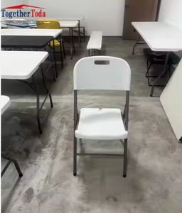 كراسي قابلة للطي للتأجير في الهواء الطلق، كراسي محمولة بيضاء من البلاستيك للحفلات والأعراس، كرسي راتنج قابل للطي للفعاليات - Product Image 5