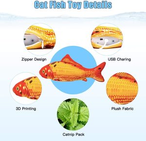 Juguetes Floppy <span class=keywords><strong>Fish</strong></span> para gatos y perros pequeños, juguetes interactivos automáticos para cachorros - Product Image 3