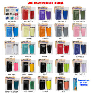 Gobelets isothermes OEM/ODM 20 oz blancs vierges en acier inoxydable à double paroi avec poignée et couvercles colorés - Product Image 6