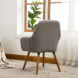 Poltrona Contemporanea in Tessuto Tuchico, Grigia, Stile Mid-Century Modern per Soggiorno - Product Image 4