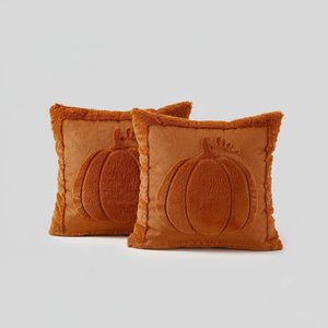VAKADO Lot de 2 Housses de Coussin Décoratives d'Automne 18x18 pour Extérieur, Motif Citrouille Orange, Décoration de Canapé, Décoration Intérieure B - Product Image 2