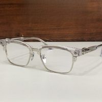 Gafas Ópticas de Diseño de Alta Calidad para Hombre y Mujer, Modelo Punk 8206, Talla 54-18-155, Monturas de Acetato y Titanio de Lujo para Negocios