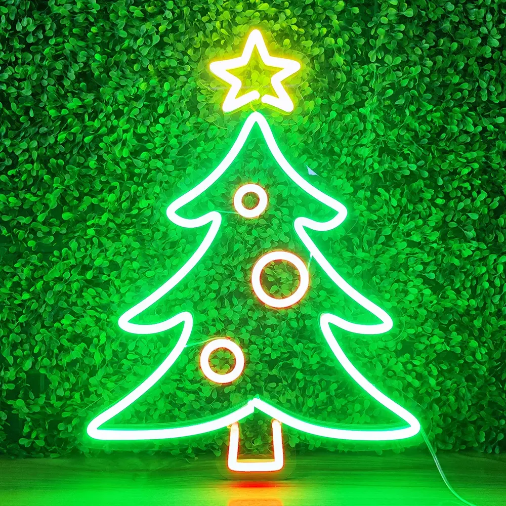Oux Drops hipping No Moq Diy Rgb Flexible tragbare Neon Shisha Zeichen Frohe Weihnachten Leucht reklame für Weihnachts landschaft Lichtst reifen