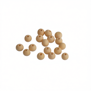 Perline in legno Ilan 14 mm rotonde naturali per artigianato e creazione di gioielli - Product Image 1