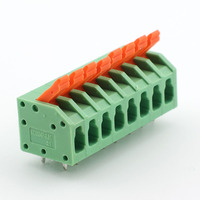 Borniers de raccordement rapide de type épissure 8P, connecteurs femelles 3,5 mm, 8A, verts, PA66/Cuivre/Acier inoxydable, 250V