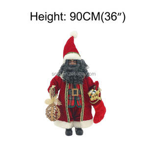 Nouvelle figurine de Père Noël afro-américain à barbe bouclée noire 90CM Jouet de Père Noël pour la décoration de Noël - Product Image 5