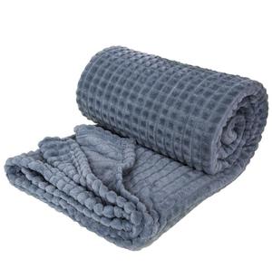 Flannel Plaid Sherpa Fleece Nap Blanket Thick Stretch <strong>Stitch</strong> Office Lunch Break Blanket Plain Solid Color Raschel Plush <strong>Throw</strong> - Product Image 5