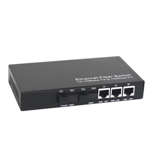 Convertidor de Fibra Óptica OEM y ODM de Fábrica, 2 Puertos de Fibra + 3 Puertos RJ45 SC 10/100M, Transceptor Óptico, Switch Ethernet - Product Image 1