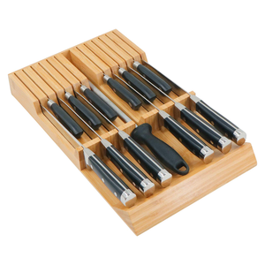 Bamboo <b>Kitchen</b> <b>Drawer</b> Knife Holder, in <b>Drawer</b> Knife Block, Knife <b>Drawer</b> <b>Organizer</b> Fit for 13 Knives - Product Image 1