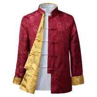 Chemise de dragon chinois pour hommes, manteaux de Kung Fu, costume traditionnel chinois du Nouvel An chinois, vêtements traditionnels chinois pour hommes, vestes Hanfu pour hommes