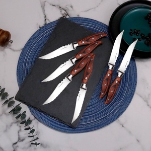 Low MOQ Good Price Kitchen Cutlery Steak <strong>Knives</strong> Set 6pcs Pakka Wood Handle Serrated <strong>Dinner</strong> <strong>Knife</strong> With Gift Box - Product Image 2