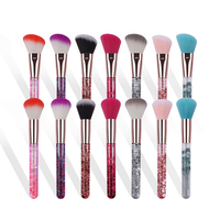 Nouvelle Arrivée Pinceaux de Maquillage à Manche Doré à Flux Liquide Unique, Pinceau Poudre, Pinceau Blush, Pinceau Correcteur, Pinceau Fond de Teint, Outils de Maquillage Personnalisables