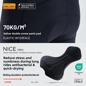 Short de cyclisme pour <span class=keywords><strong>homme</strong></span> EVR-Bicycle Double-Arrow, en coton mélangé respirant, pour l'été, pour le vélo de route - Product Image 4
