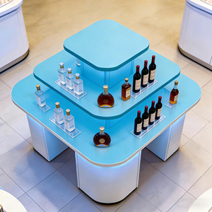 Étagère à vin en bois de haute qualité avec éclairage LED, porte-bouteilles multi-niveaux pour la maison et les bars commerciaux - Product Image 1