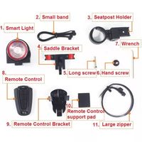 Luz Trasera Inteligente LED A8 para Bicicleta, Inalámbrica, con Alarma Antirrobo, Luces Traseras Rojas Intermitentes Automáticas, Luz Estroboscópica de Seguridad, Alimentada por Batería