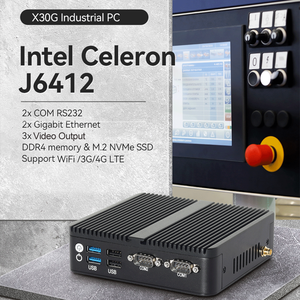 Quad Core j6412 không quạt <span class=keywords><strong>Mini</strong></span> PC Linux RS232 IOT máy tính công nghiệp W/ Dual Lan Dual Com kép h-dmi dp - Product Image 2