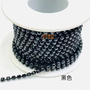 गर्म बिक्री 10 गज रंगीन गैंडा घने चेन ट्रिम SS6-SS12 जूते और बैग के लिए सीडब्ल्यू ग्लास क्रिस्टल कप बैंडिंग - Product Image 4