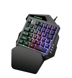 2022 3 Warna Campuran Led Backlit Kabel Tangan Kiri Mini G94 35 Tombol Sandaran Tangan Keyboard Gaming Satu Tangan