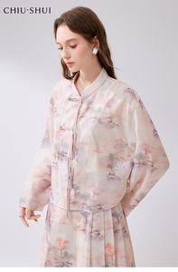Camisa Chiffon Feminina Nova e Estilosa com Estampa Floral e Manga Longa, Design Casual para Mulheres - Product Image 2