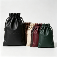 Pochette en cuir avec logo embossé personnalisé, pochette en cuir premium avec cordon de serrage, pochettes en cuir embossé pour bijoux, montres, emballages cadeaux