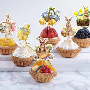 Decoraciones para Cupcakes de Conejito de Pascua, Adornos para Pasteles y Postres de <span class=keywords><strong>Feliz</strong></span> Pascua para Adolescentes, Suministros de Decoración para Fiestas de <span class=keywords><strong>Cumpleaños</strong></span> - Product Image 2