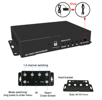 Répartiteur vidéo quad CVBS/AHD en gros, multi-afficheur quad, séparateur d'écran multi-vues, processeur quad CCTV