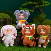 Feiya Porte-clés en peluche animaux mignons Koala Panda avec visage en caoutchouc, breloque de sac à dos Kawaii, jouet adorable unisexe pour adulte