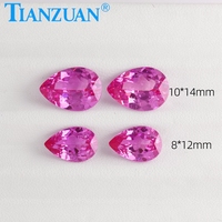 Tianzuan Lab Grown Saphir Edelstein Birnen form Rose Pink Farbe Saphir Natur geschnittener Stein mit Injektionen Lose Saphir Stein