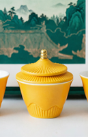 Ensemble de théières créatives de style chinois impérial avec logo personnalisé, esthétique de musée, boîte cadeau promotionnelle d'entreprise orange, papier de luxe haut de gamme