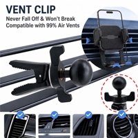 Universel 360 °   Support de téléphone rotatif pour grille d'aération de voiture, utilisation à une main, fixation anti-vibration par clip pour grille d'aération
