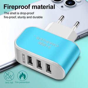 Chargeur USB rapide à 3 ports, port de charge lumineux LED, adaptateur de charge haute vitesse série Candy Color pour téléphones mobiles - Product Image 2