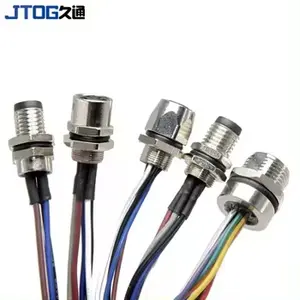 Không thấm nước IP67 M8 3 4 5 6 8 pins nam và nữ Bảng điều chỉnh gắn kết nối ổ cắm với 24AWG cáp dây - Product Image 1