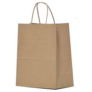 Sacs en papier kraft avec poignées, en gros, taille moyenne, pour cadeaux, shopping, commerce de détail, sacs artisanaux pour petites entreprises, sacs cadeaux élégants - Product Image 1