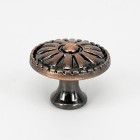 Poignée ronde en plastique ABS de style vintage moderne avec motif de marguerite pour cuisine, salle de bain, salon, armoire, commode, tiroir, porte